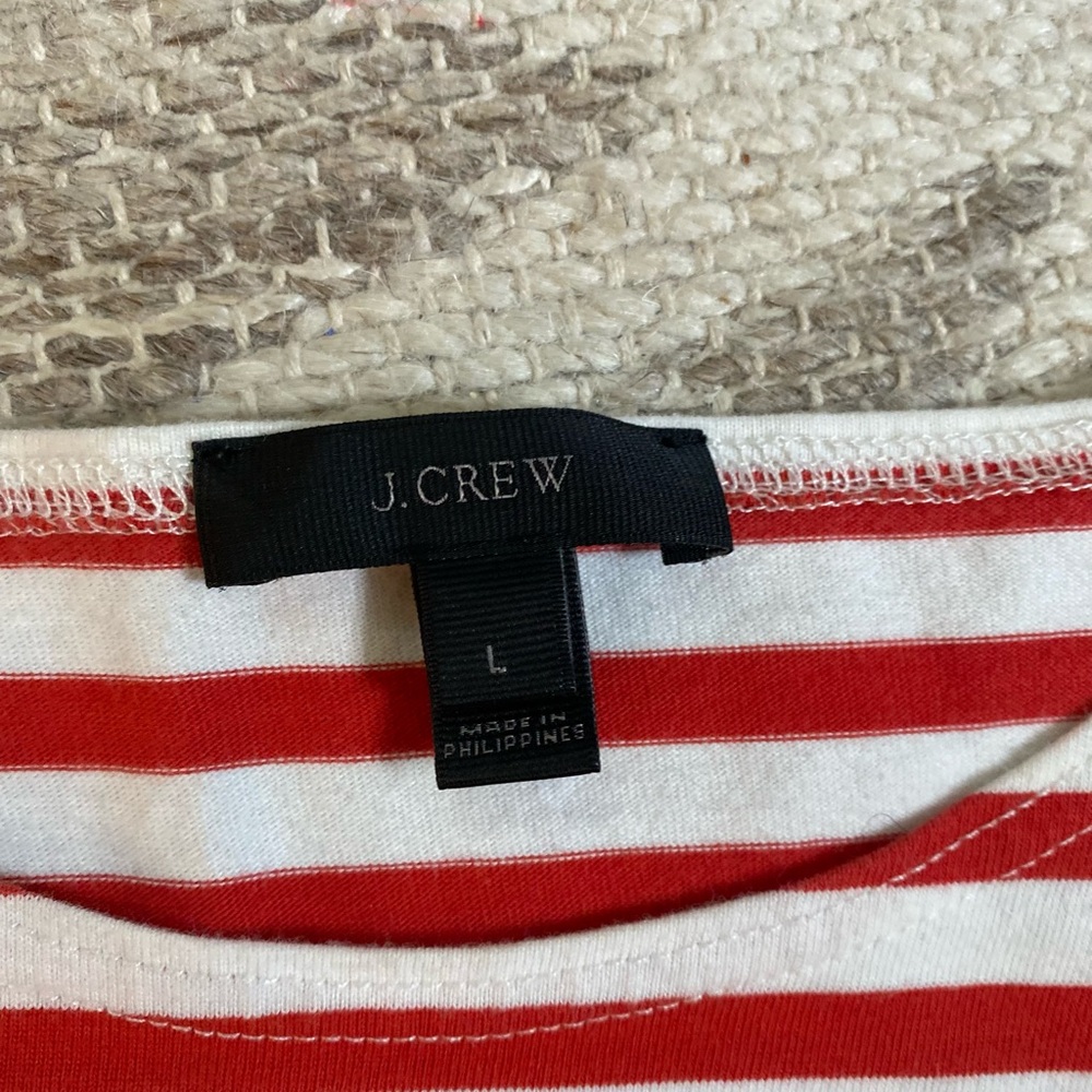 J.Crew Striped Red and White Tee